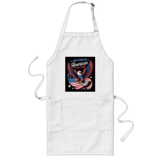 250th Anniversary USA Patriotic Eagle Long Apron (Front)