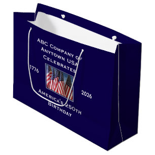 250th Anniversary USA Patriotic Flags  Large Gift Bag