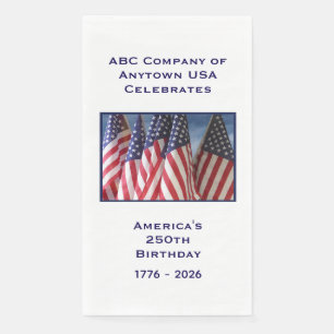 250th Anniversary USA Patriotic Flags Paper Napkin