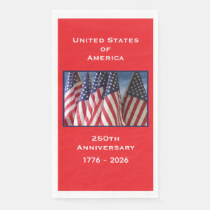 250th Anniversary USA Patriotic Flags Paper Napkin