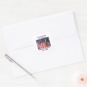 250th Anniversary USA Patriotic Flags Premium Square Sticker