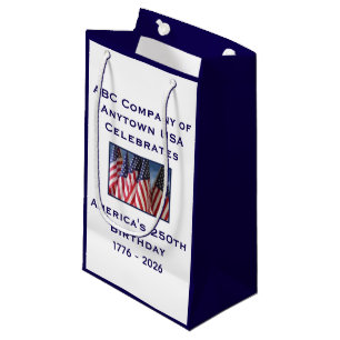 250th Anniversary USA Patriotic Flags  Small Gift Bag