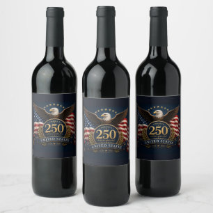 250th Anniversary USA Patriotic Keepsake Wine Label