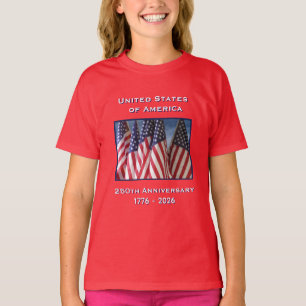 250th Anniversary USA Patriotic Red Kids T-Shirt