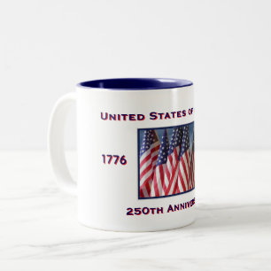 250th Anniversary USA Patriotic Two-Tone Coffee Mug
