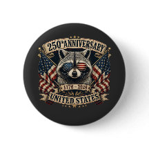 250th Anniversary USA Racoon Vintage 4th of July