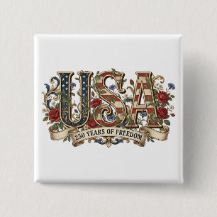 250th Anniversary USA Semiquincentennial 15 Cm Square Badge