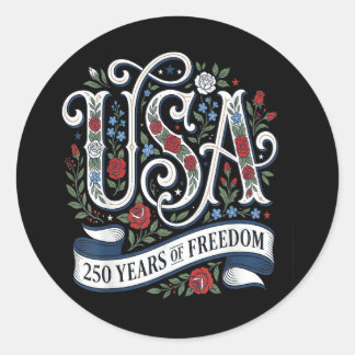 250th Anniversary USA Shirt Women Patriotic 4th of Classic Round Sticker