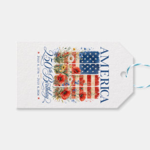 250th Anniversary USA Women 4th of July America 25 Gift Tags