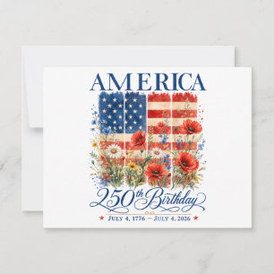 250th Anniversary USA Women 4th of July America 25 Invitation