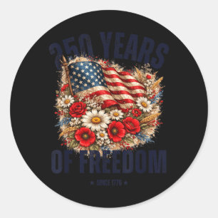 250th Anniversary Usa Women Patriotic 4th Of July Classic Round Sticker