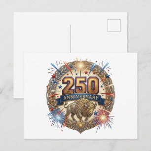 250th Anniversary Vintage American Buffalo Postcard