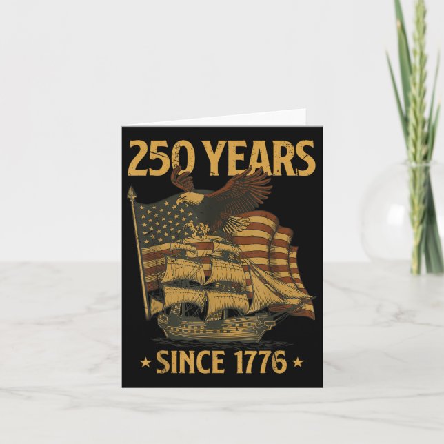 250th Birthday Independence Day Bald Eagle Patriot Card (Front)
