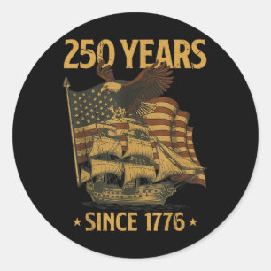 250th Birthday Independence Day Bald Eagle Patriot Classic Round Sticker