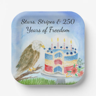 250th Independence Day Bald Eagle Paper Plate