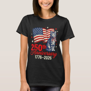 250th usa anniversary 1776-2026 patriotic cat T-Shirt