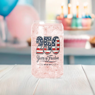 250th USA Anniversary Can Glass