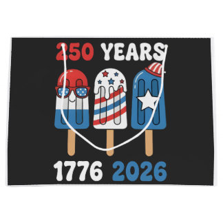 250th Years 1776 2026 4th July Ice Cream  Large Gift Bag