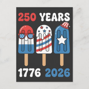 250th Years 1776 2026 4th July Ice Cream Postcard