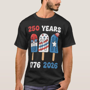 250th Years 1776 2026 4th July Ice Cream T-Shirt