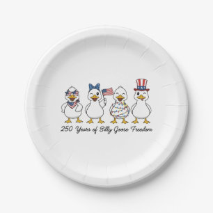 250th Years of Silly Goose Freedom Semiquincentenn Paper Plate