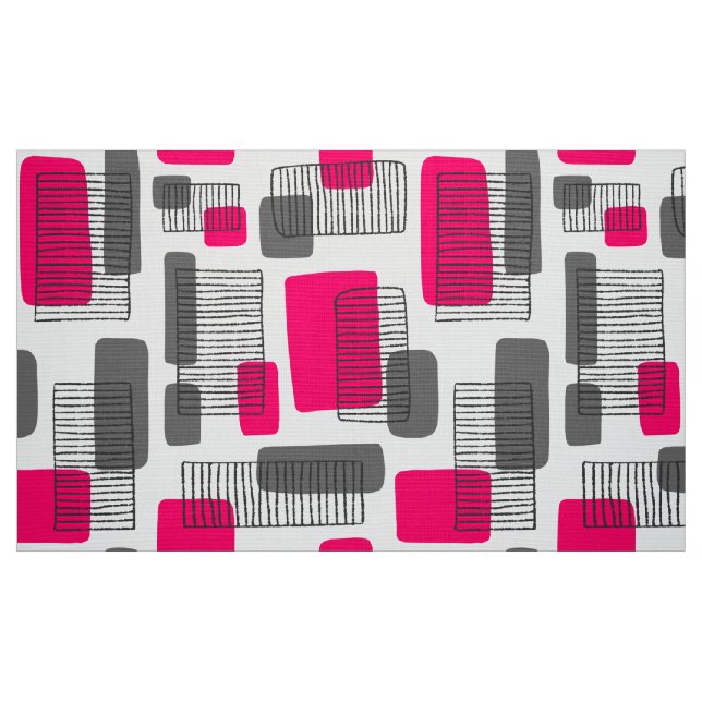 251215 - Neon Red and Grey Fabric (Fat Quarter)