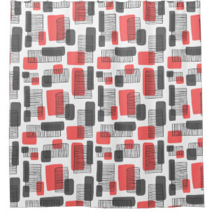 251215 - Tropical Pink and Grey Shower Curtain