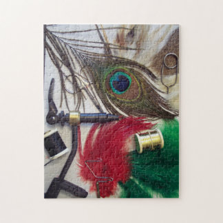 252 piece Jigsaw puzzle showing fly tying material