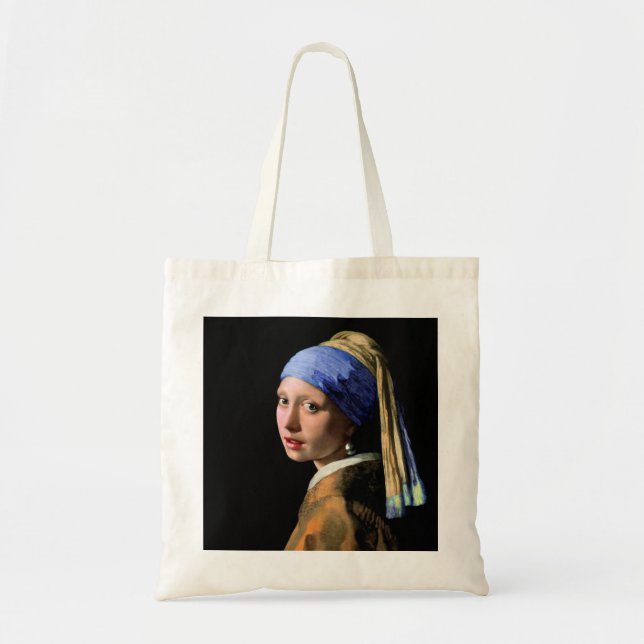 2534-Johannes Vermeer Girl with a Pearl Earring Tote Bag (Front)