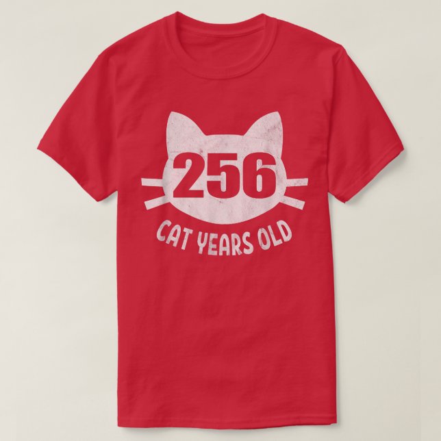 256 Cat Years Old  60th Birthday Gift For Cat Love T-Shirt (Design Front)