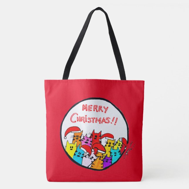 258 - Christmas Cats Tote Bag (Front)