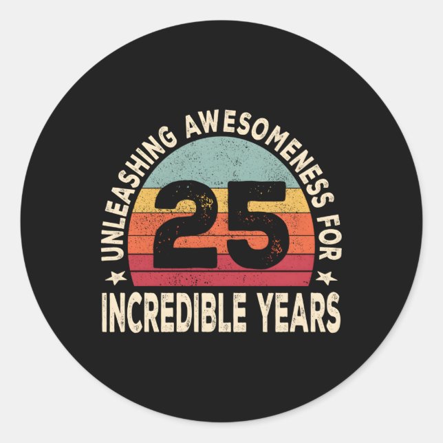 25 25Th 1998 Classic Round Sticker (Front)