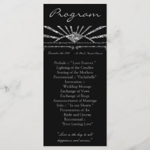 25 4x9 Wedding Program Art Deco Roaring 20s Gatsby Programme