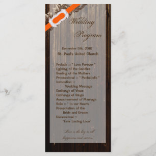 25 4x9 Wedding Program Barn Wood Rustic Country Programme