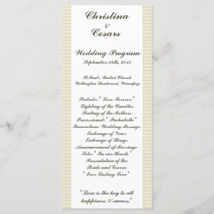 25 4x9 Wedding Program Birdcage/Grey Stripes cage Programme