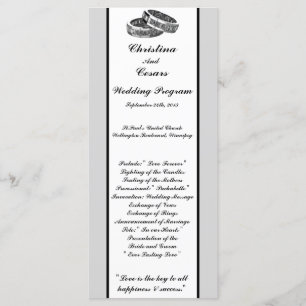 25 4x9 Wedding Program His/Hers Diamond Wedding Ba Programme
