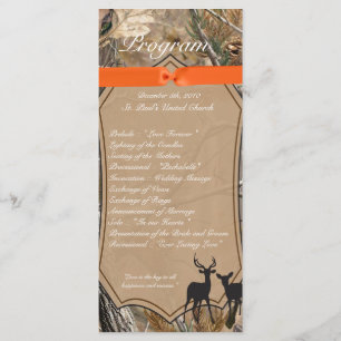 25 4x9 Wedding Program Hunters Camo Camoflauge Dee Programme