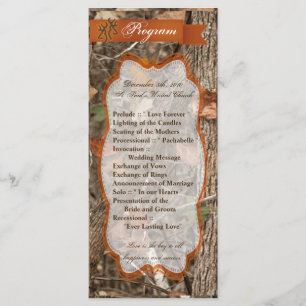 25 4x9 Wedding Program Hunting Couple Deer Doe Buc Programme
