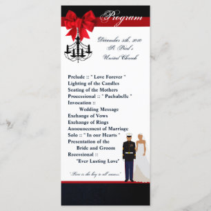 25 4x9 Wedding Program Marine Hispanic Uniform Programme