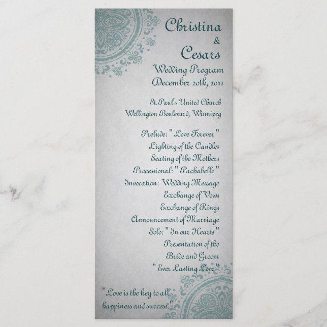 25 4x9 Wedding Program Night in India Programme (Front)