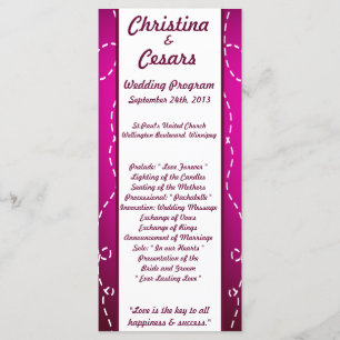 25 4x9 Wedding Program Paper Plane Purple Loop Pur Programme
