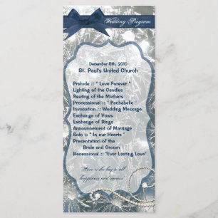 25 4x9 Wedding Program Shattered Ice Broken Winter Programme