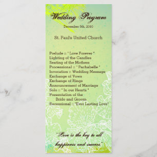 25 4x9 Wedding Program Spring Hibiscus Flower Hawa Programme