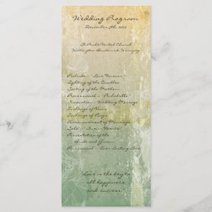 25 4x9 Wedding Program Vintage Floral Antique Programme