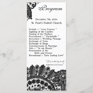 25 4x9 Wedding Program Vintage Lace Applique Dolli Programme