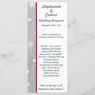 25 4x9 Wedding Program White Tree Programme
