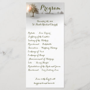 25 4x9 Wedding Program Winter Wonderland Trees Sno Programme