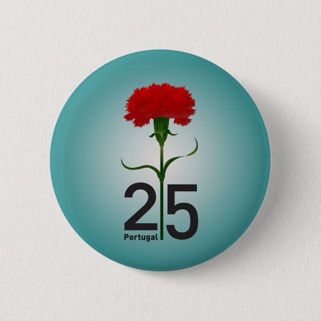 25 April, the Carnation Revolution, Portugal 6 Cm Round Badge (Front)