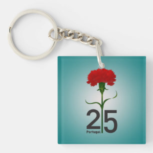 25 April, the Carnation Revolution, Portugal Key Ring