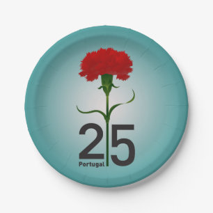 25 April, the Carnation Revolution, Portugal Paper Plate